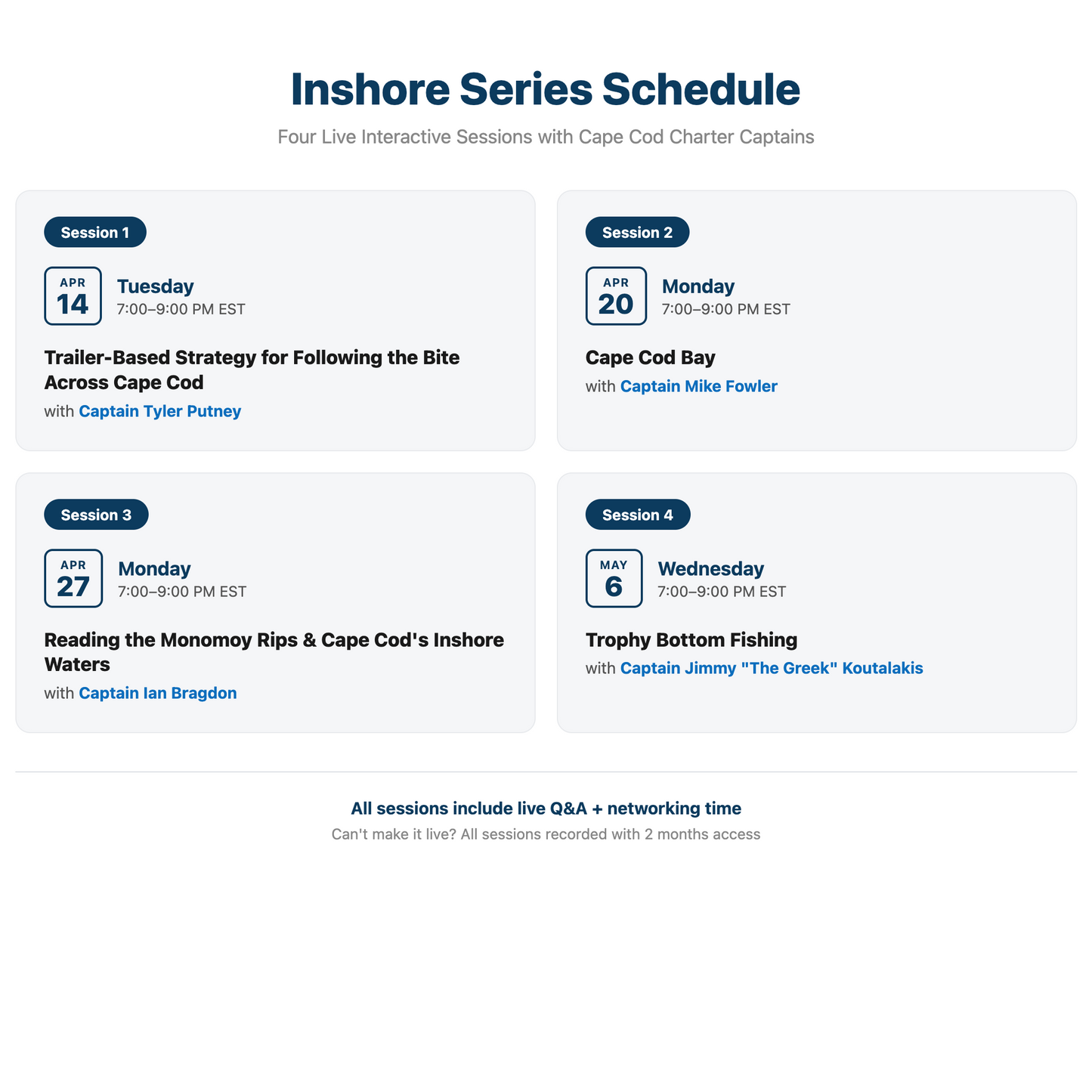 Inshore Fishing Zoominar Series